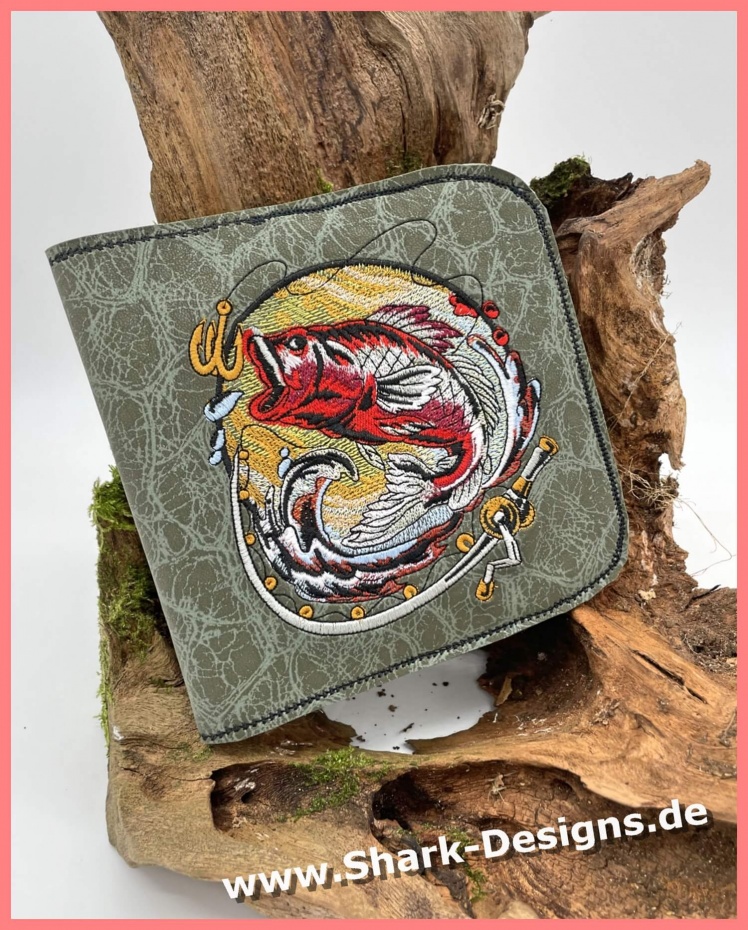 Fish Embroidered File Embroidery file fishing in 9 exciting sizes