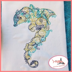 Embroidery file Swirl Dolphin