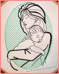 Embroidery file mom in 4 sizes