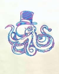 Stickdatei Vintage Octopus...