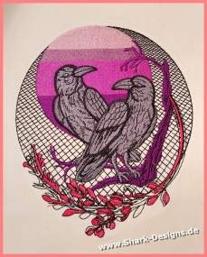 Embroidery file Raven Moon