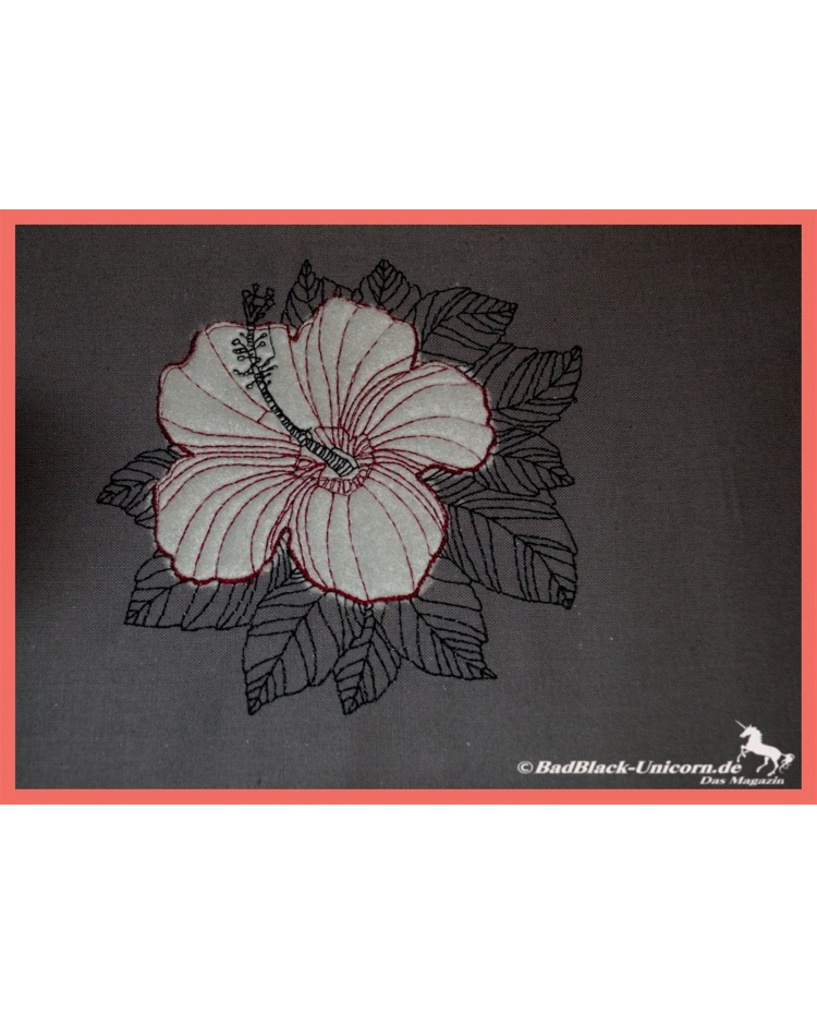 Embroidery Design HibiscusApplique in 6 Sizes, Doodle, Border, Flower