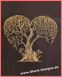 Embroidery file heart tree