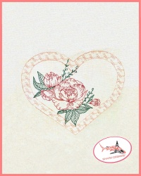 Embroidery file heart rose...