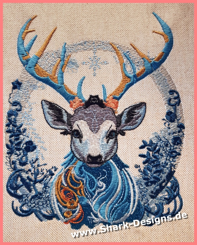 RoomMates Winterhirsch Wandaufkleber Set – 36-teilig, Aquarell-Look, Einfach Abziehen & Aufkleben