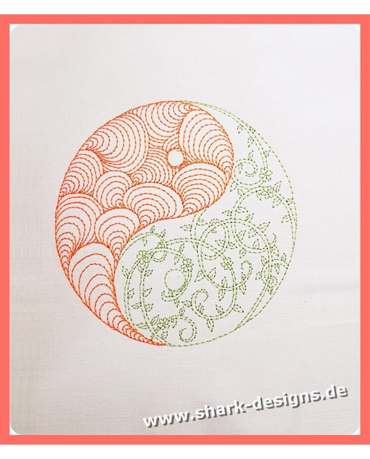 Embroidery Design Yin & Yang in 6 sizes each