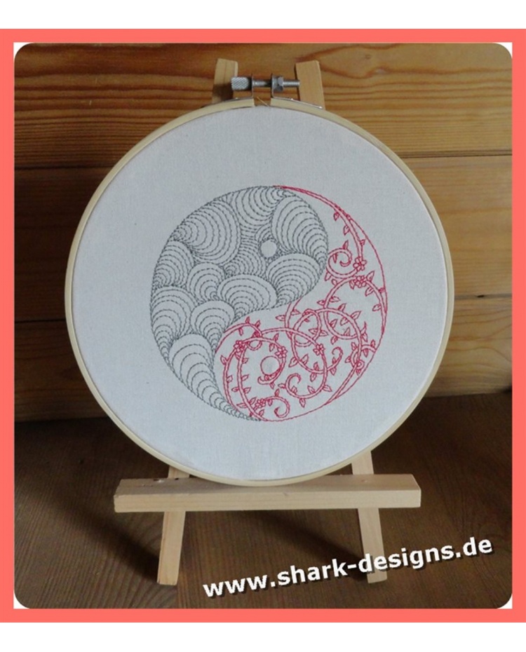 Embroidery Design Yin & Yang in 6 sizes each
