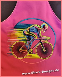 Neon racing cyclist - in 6...