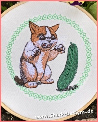 Cucumber cat embroidery...