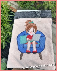 Stickdatei Laptop Girlie
