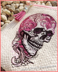 Stickdatei Blue Ornament-Skull