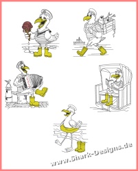 Möwenbande im Sommer -...