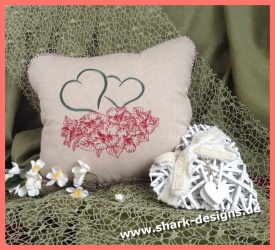 Embroidery file Heart pair,...