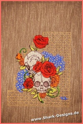 Stickdatei Blumen-Skulls in...