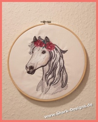 Embroidery file rose horse...