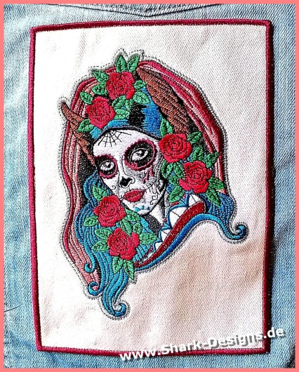 Embroidery file la catrina 2 colorful in 6 ceremonial sizes Embroidery file la catrina 2 colorful in 6 ceremonial sizes