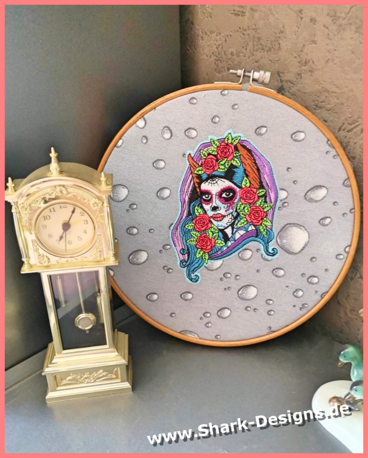 Embroidery file la catrina 2 colorful in 6 ceremonial sizes Embroidery file la catrina 2 colorful in 6 ceremonial sizes