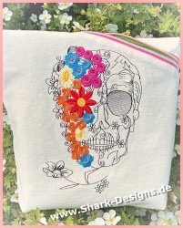 Stickdatei Floral Skull in...